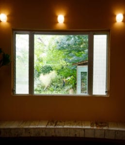 待合室の窓越しガーデン