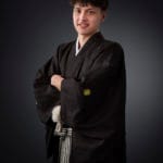 男の成人記念黒の羽織袴