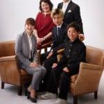男子成人式記念5人家族写真